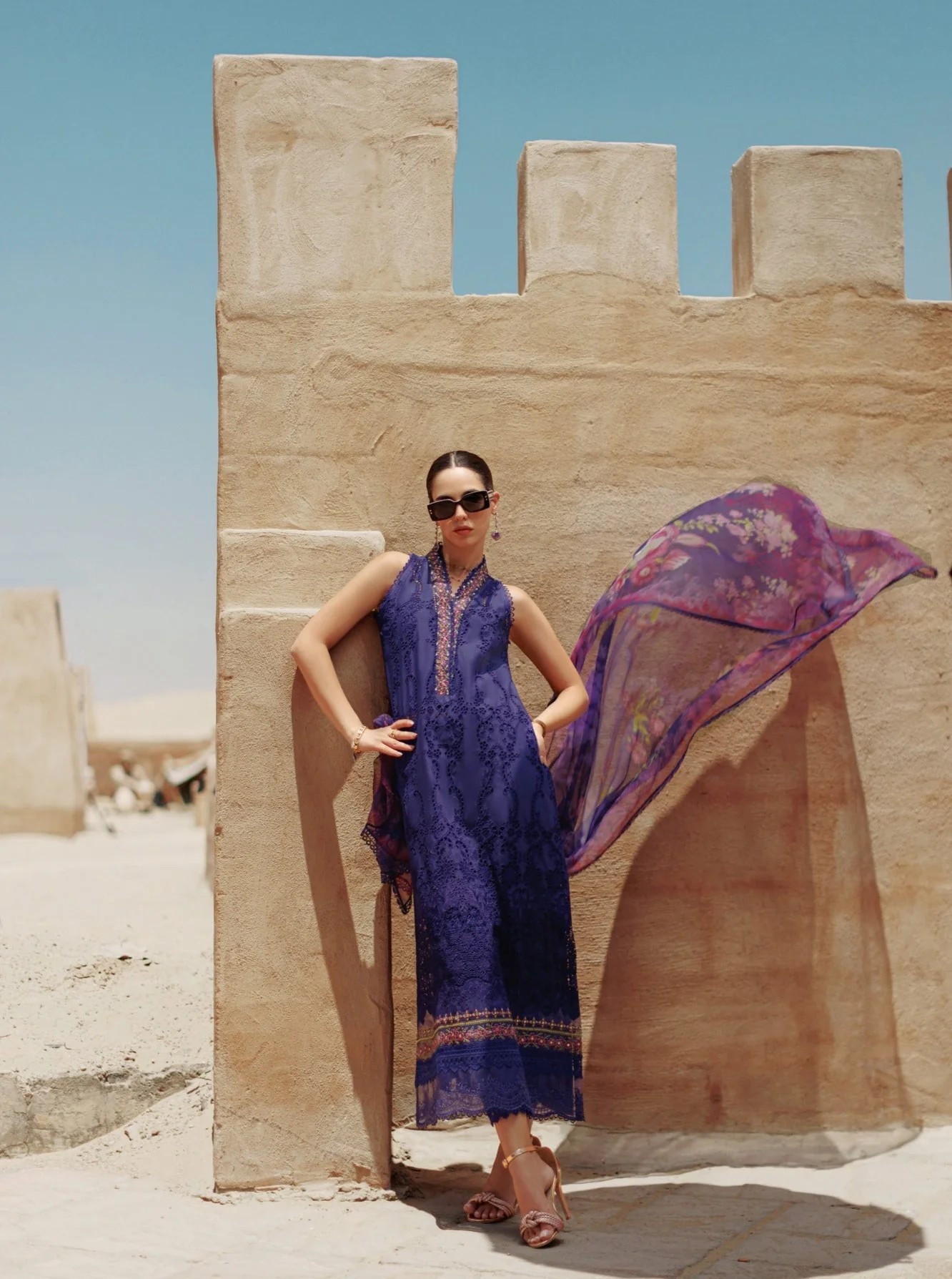 Noor by Saadia Asad Eid Handwork Laserkari Lawn – D3 - Image 2