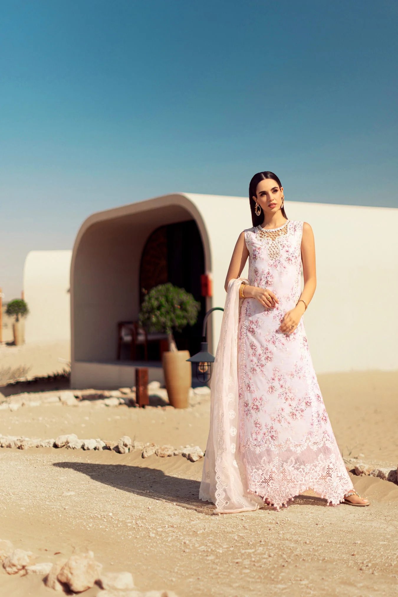 Noor by Saadia Asad Eid Handwork Laserkari Lawn – D5 - Image 2
