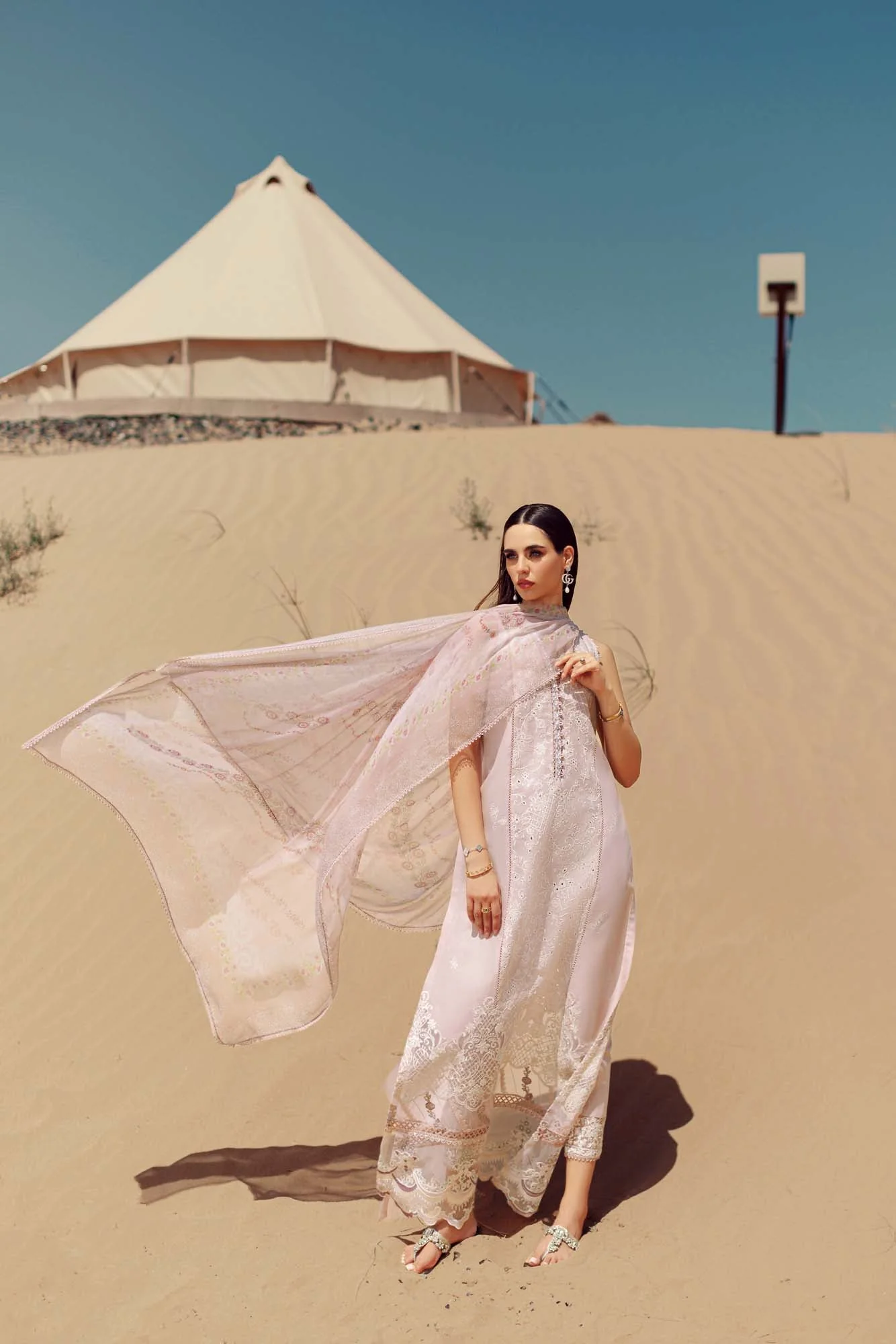 Noor by Saadia Asad Eid Handwork Laserkari Lawn – D7 - Image 8
