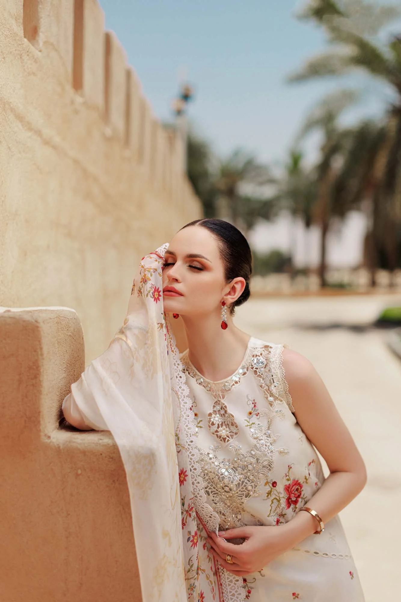 Noor by Saadia Asad Eid Handwork Laserkari Lawn – D9 - Image 6