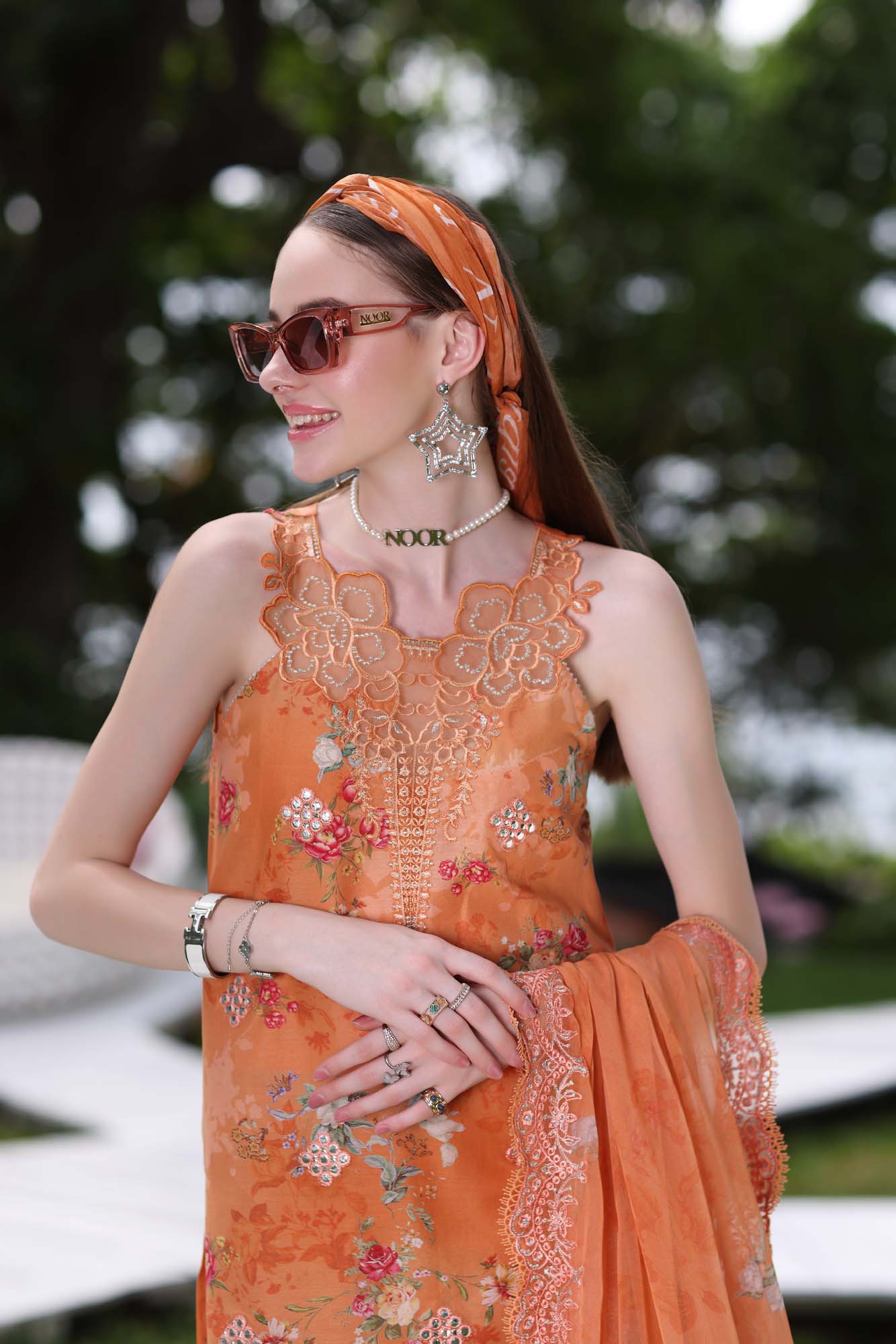 Noor by Saadia Asad Luxe Printkari Lawn 2024 – D4-A - Image 2