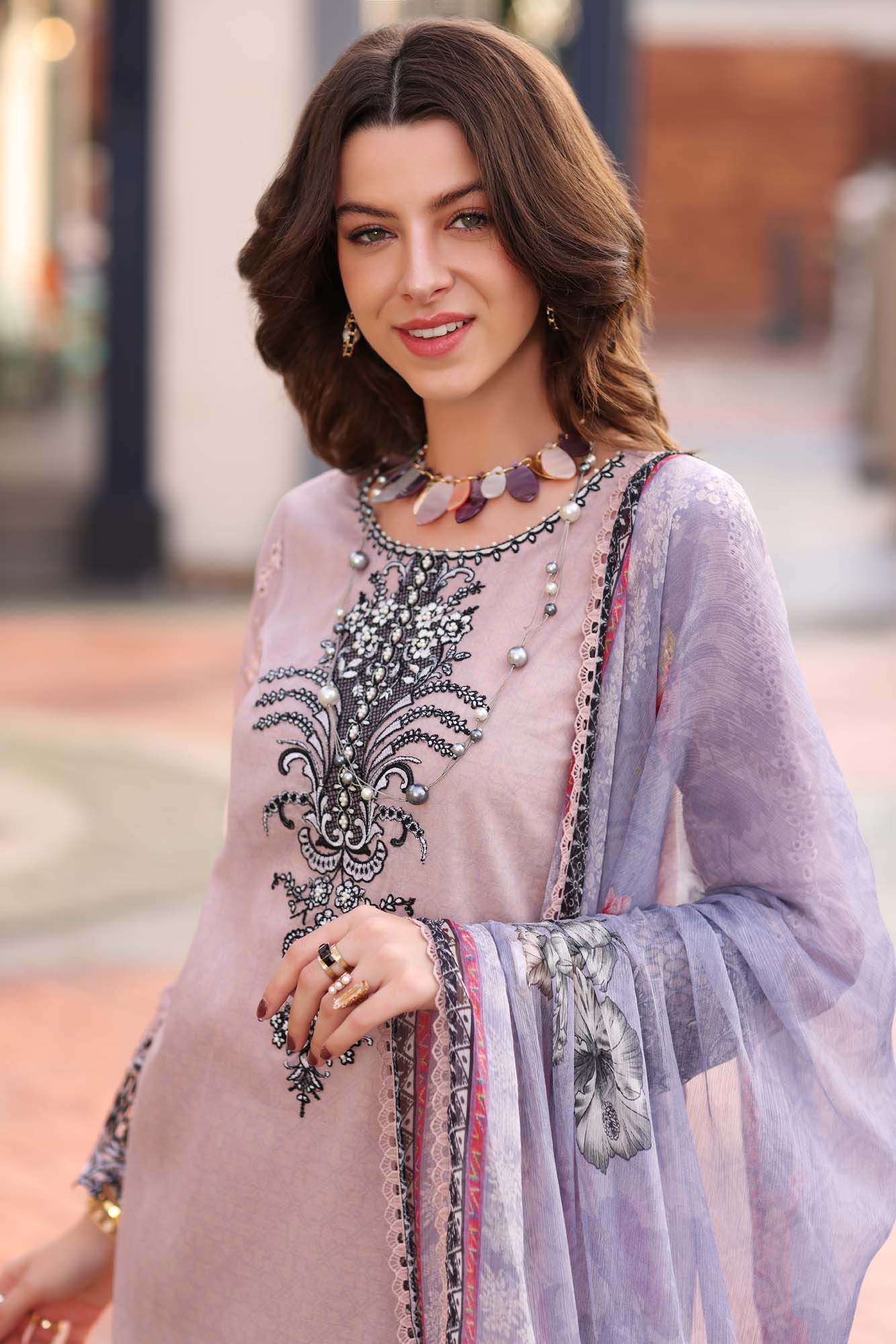 Noor by Saadia Asad Luxe PrintKari Lawn Collection – D7-A - Image 3