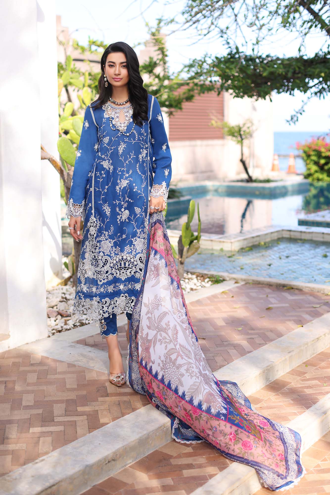 Noor by Saadia Asad Luxury Chikankari Lawn Collection 2023 – NLCL23-D10-B - Image 2