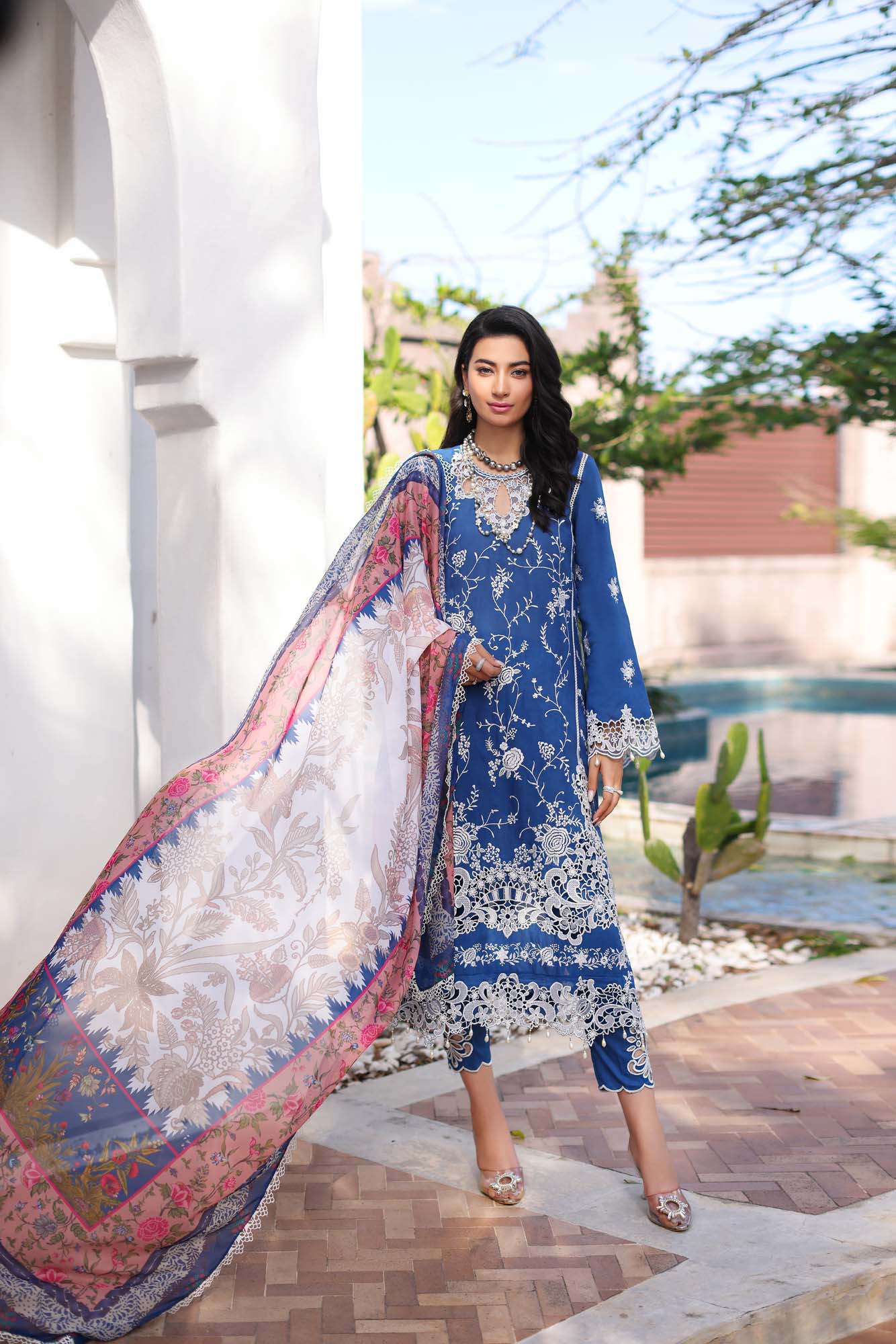 Noor by Saadia Asad Luxury Chikankari Lawn Collection 2023 – NLCL23-D10-B - Image 3