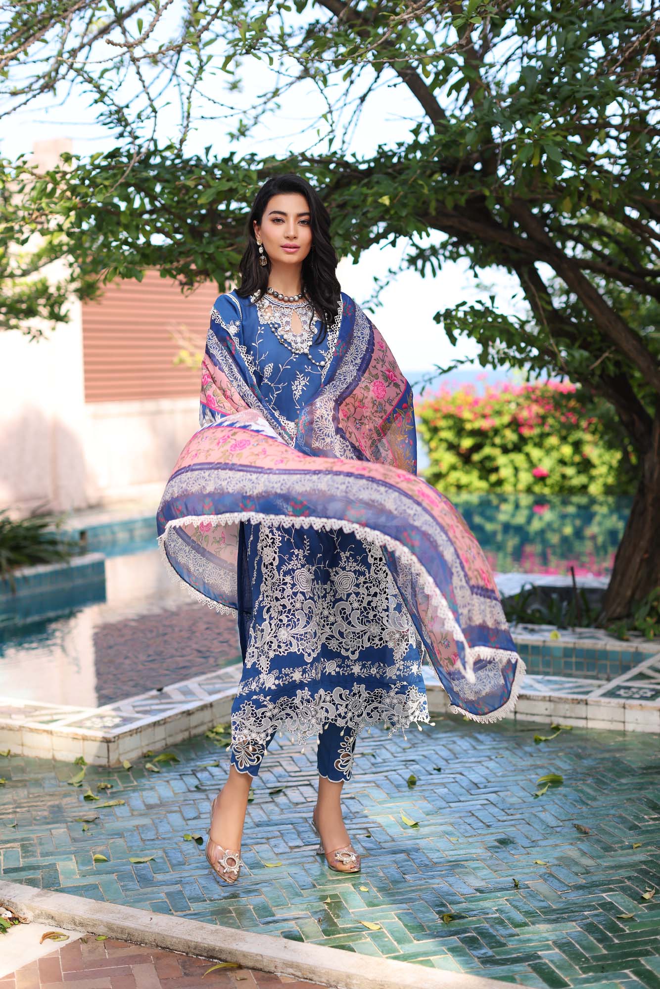 Noor by Saadia Asad Luxury Chikankari Lawn Collection 2023 – NLCL23-D10-B - Image 5