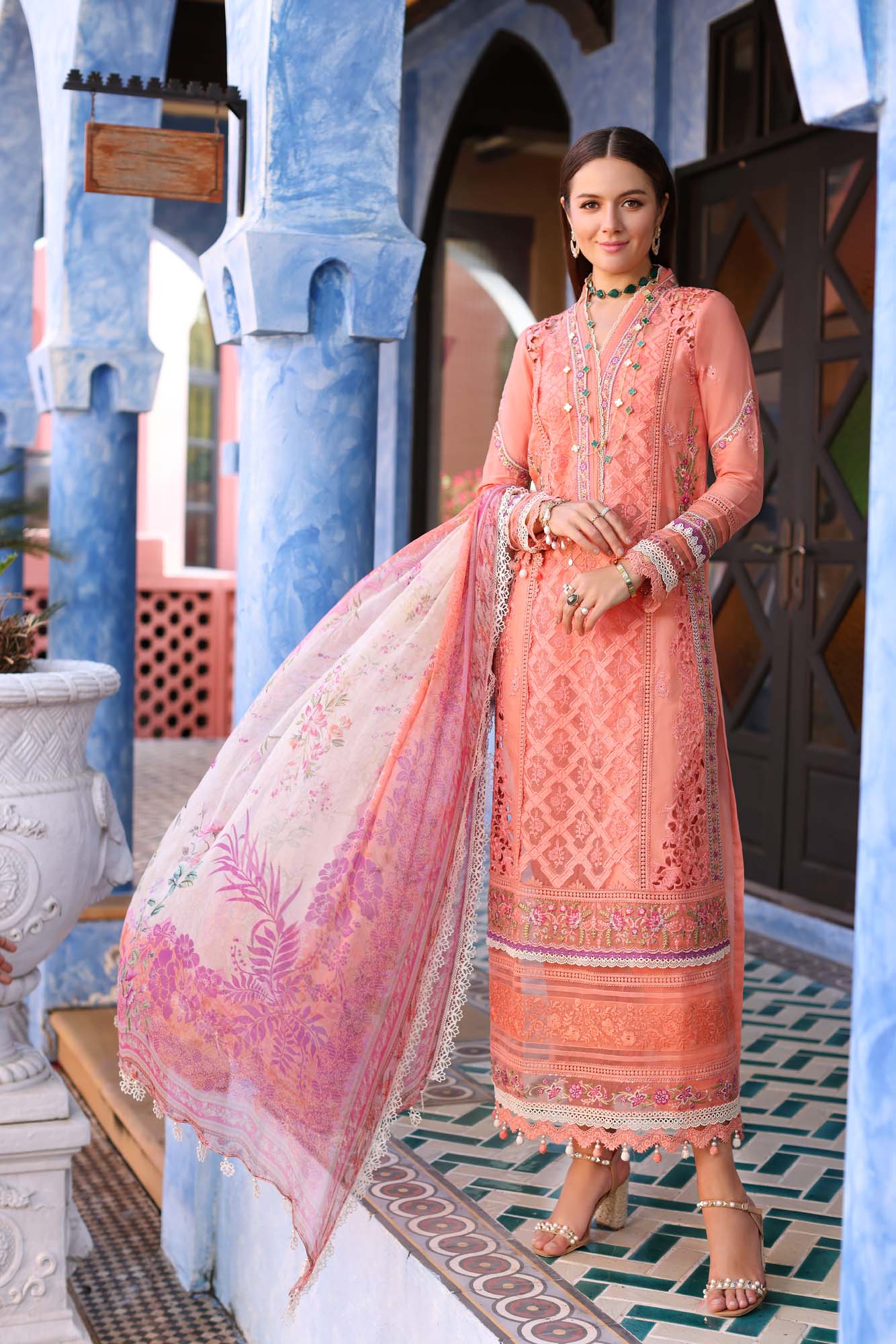 Noor by Saadia Asad Luxury Chikankari Lawn Collection 2023 – NLCL23-D2-A - Image 5