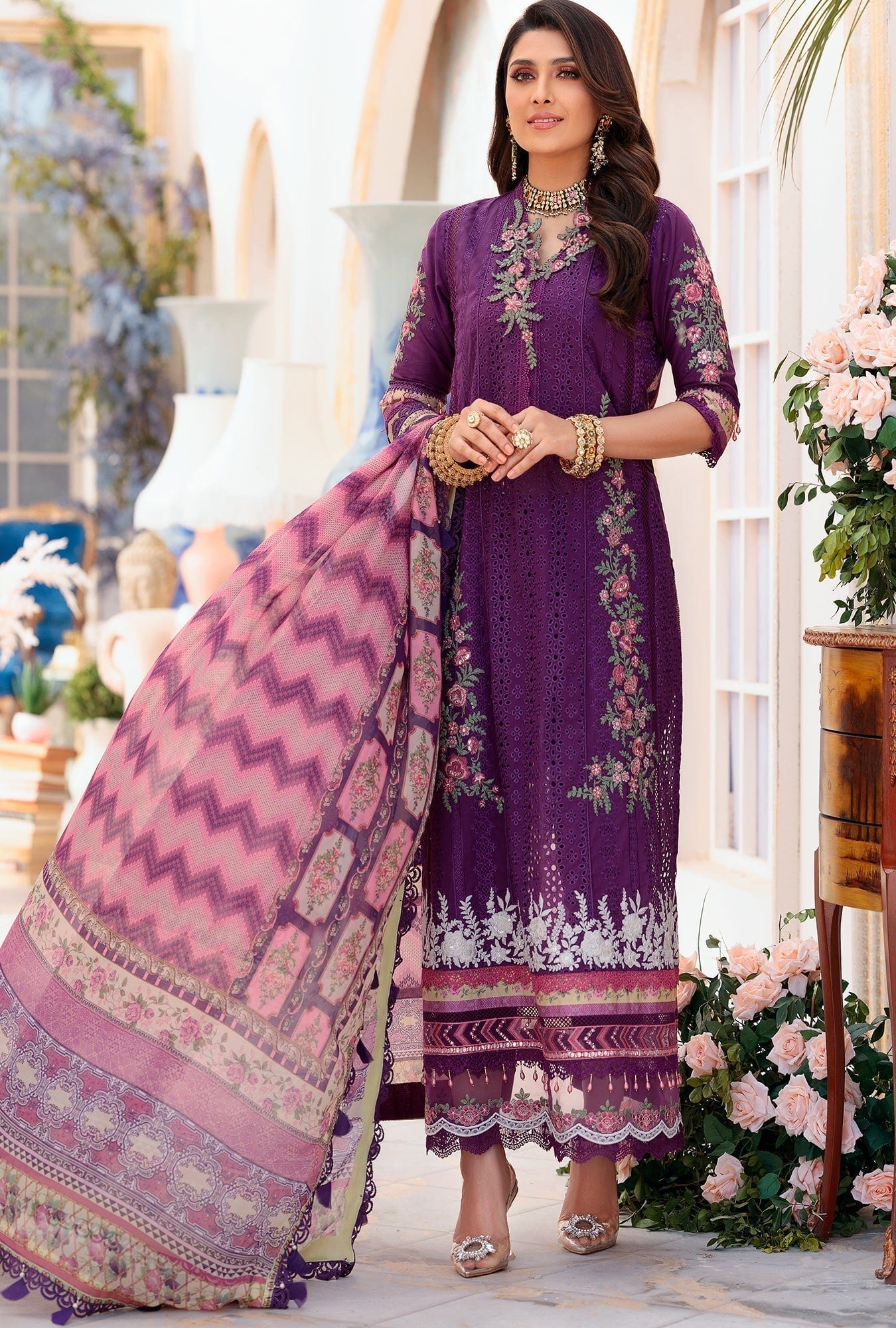Noor by Saadia Asad Luxury Chikankari Lawn Collection – D2-A - Image 2