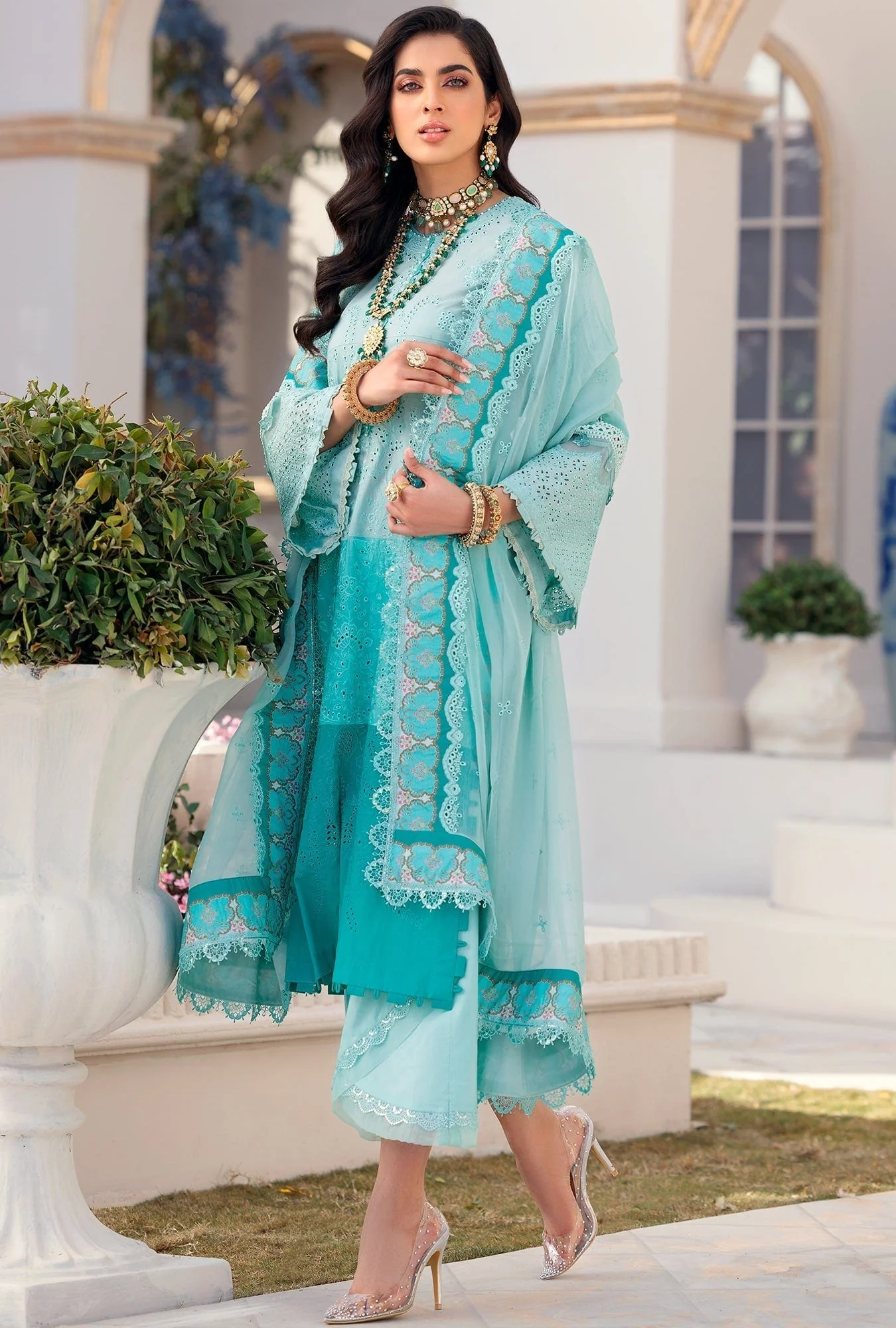 Noor by Saadia Asad Luxury Chikankari Lawn Collection – D7-B - Image 3