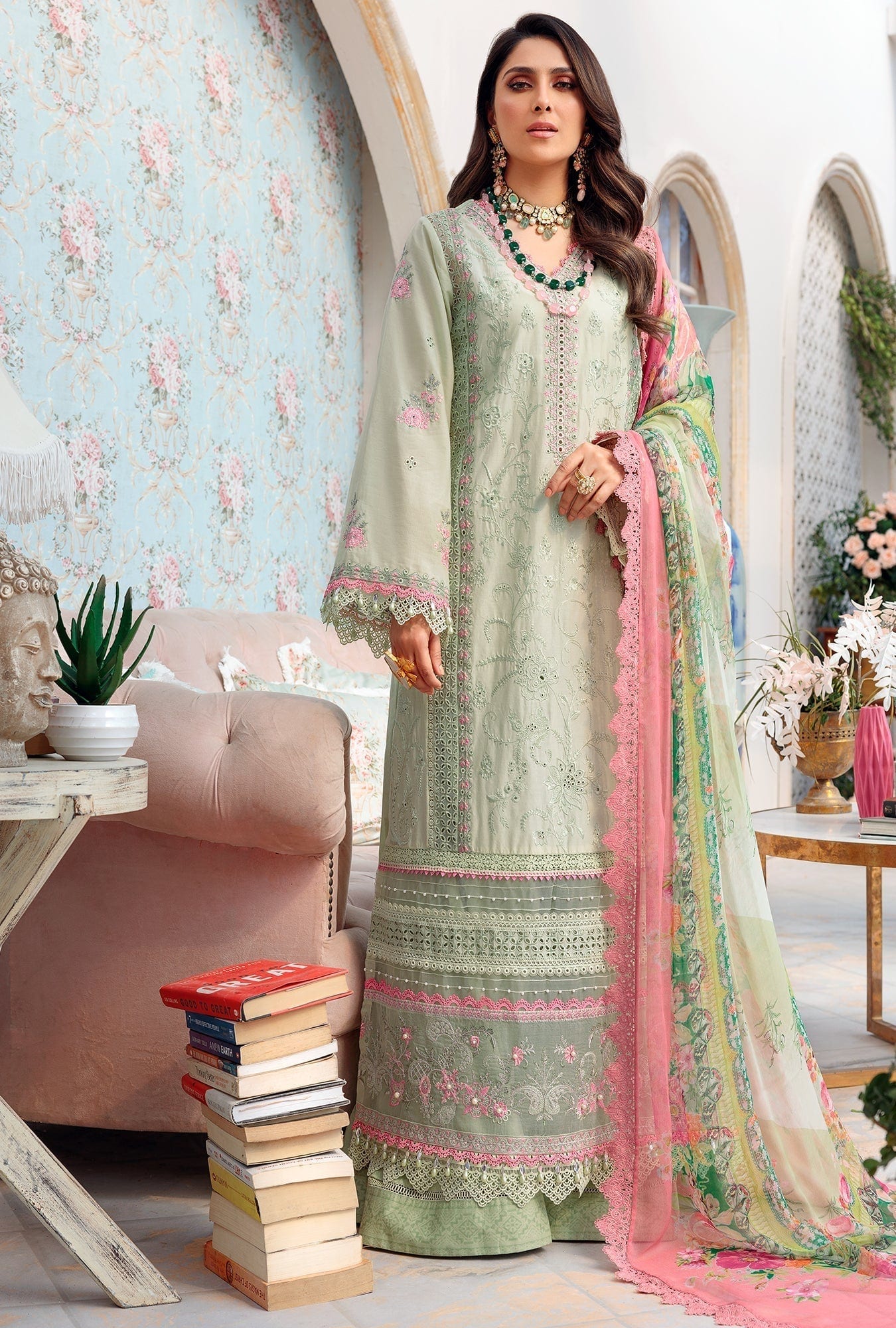 Noor by Saadia Asad Luxury Chikankari Lawn Collection – D8-B - Image 2
