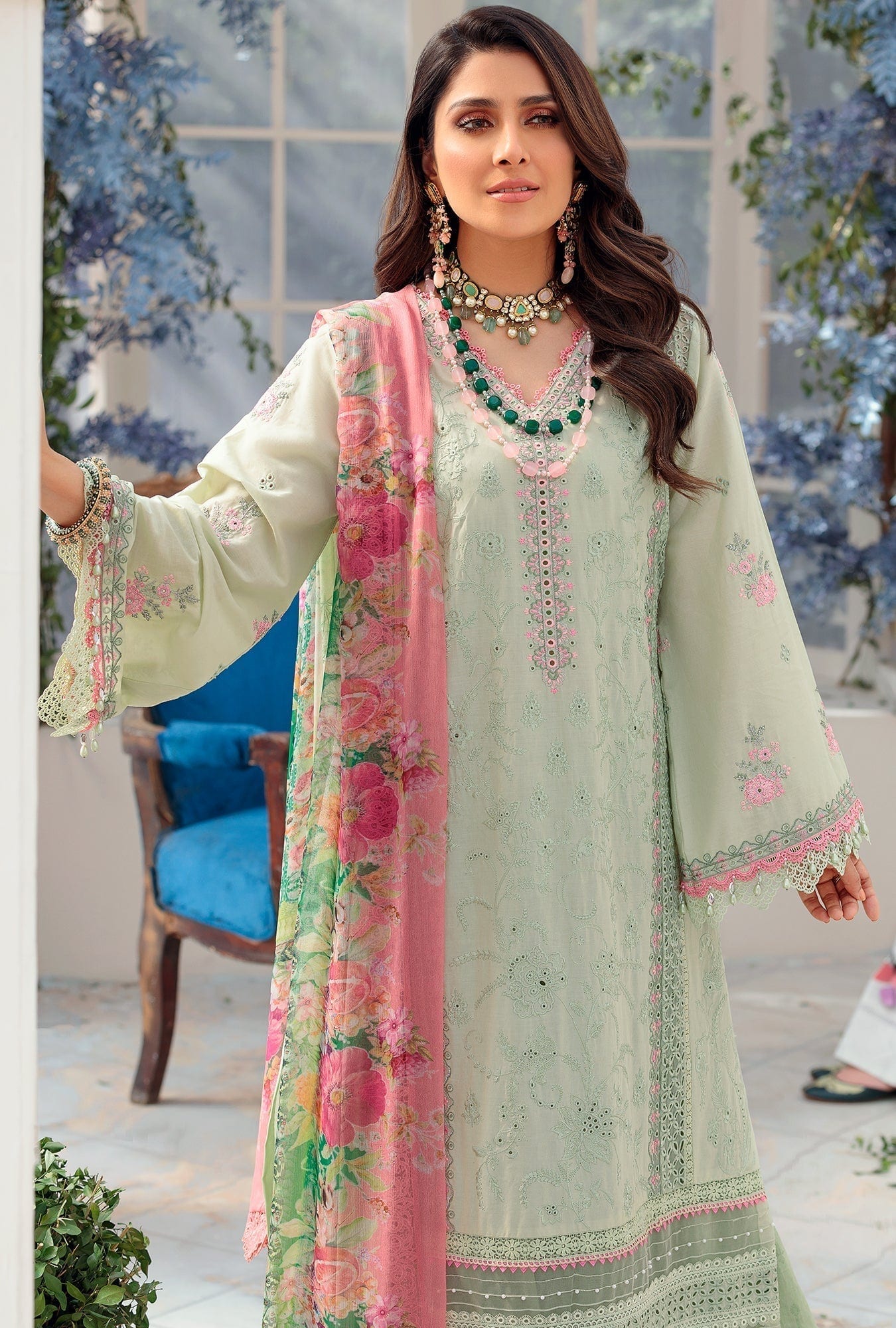 Noor by Saadia Asad Luxury Chikankari Lawn Collection – D8-B - Image 3