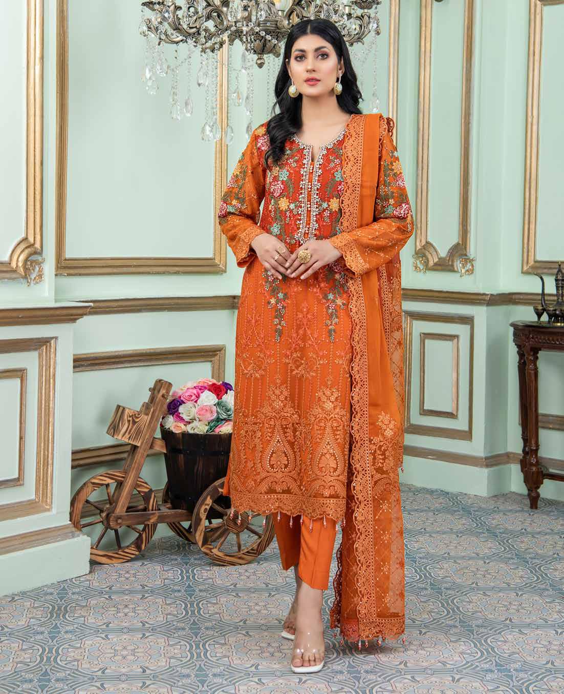 Noor's Banafsh Embroidered Chiffon Collection – D-4 - Image 3
