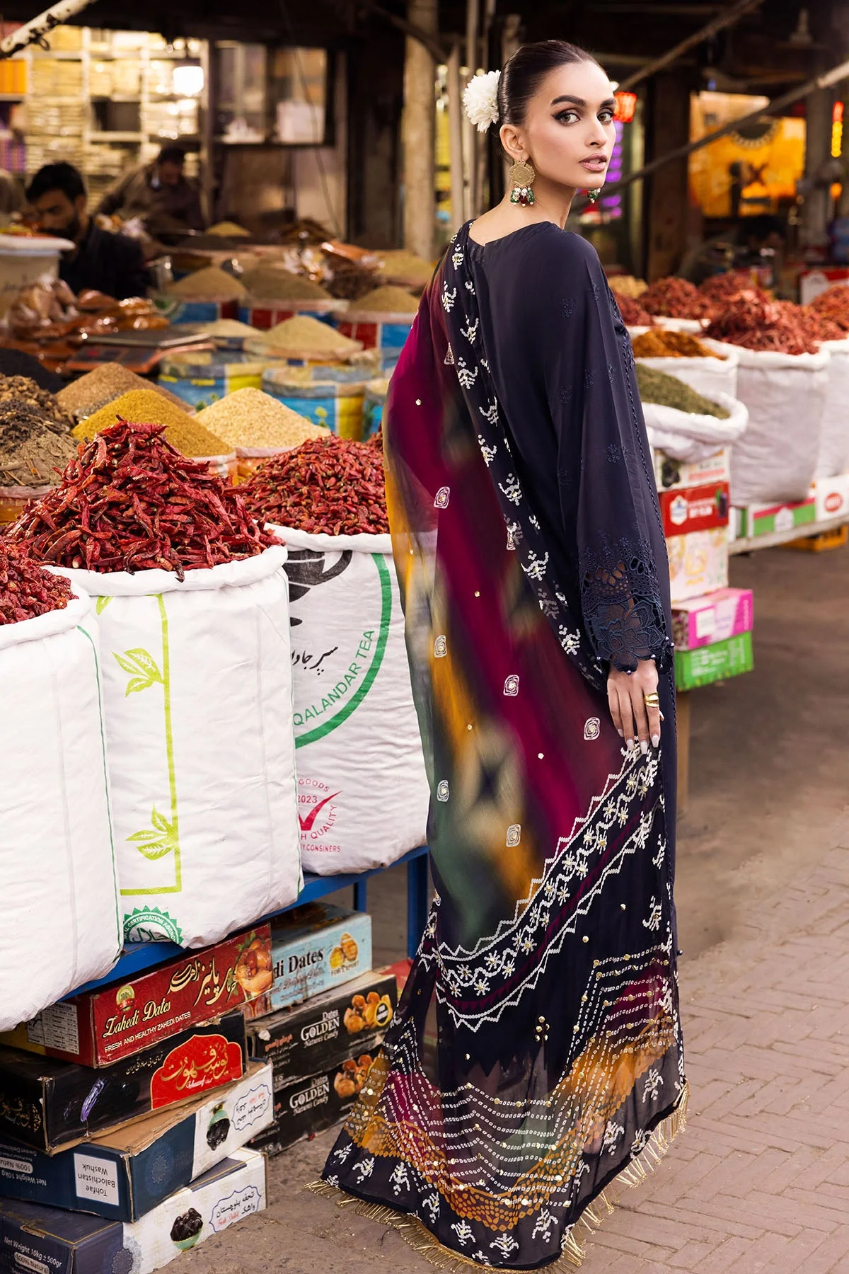 Nureh Bazaar Festive Lawn Collection 2024 – NS-129 - Image 6