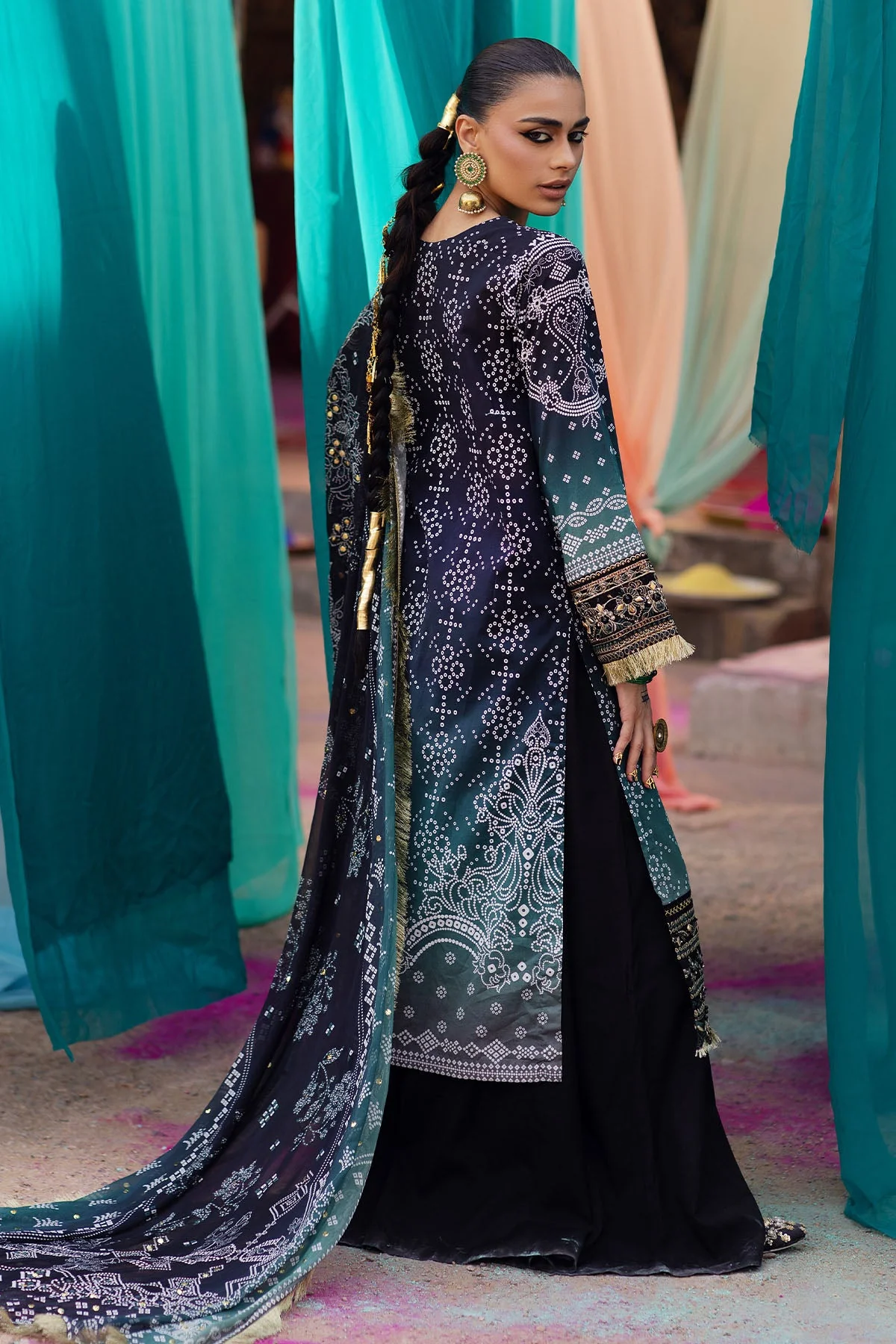 Nureh Bazaar Festive Lawn Collection – NS-129 - Image 7