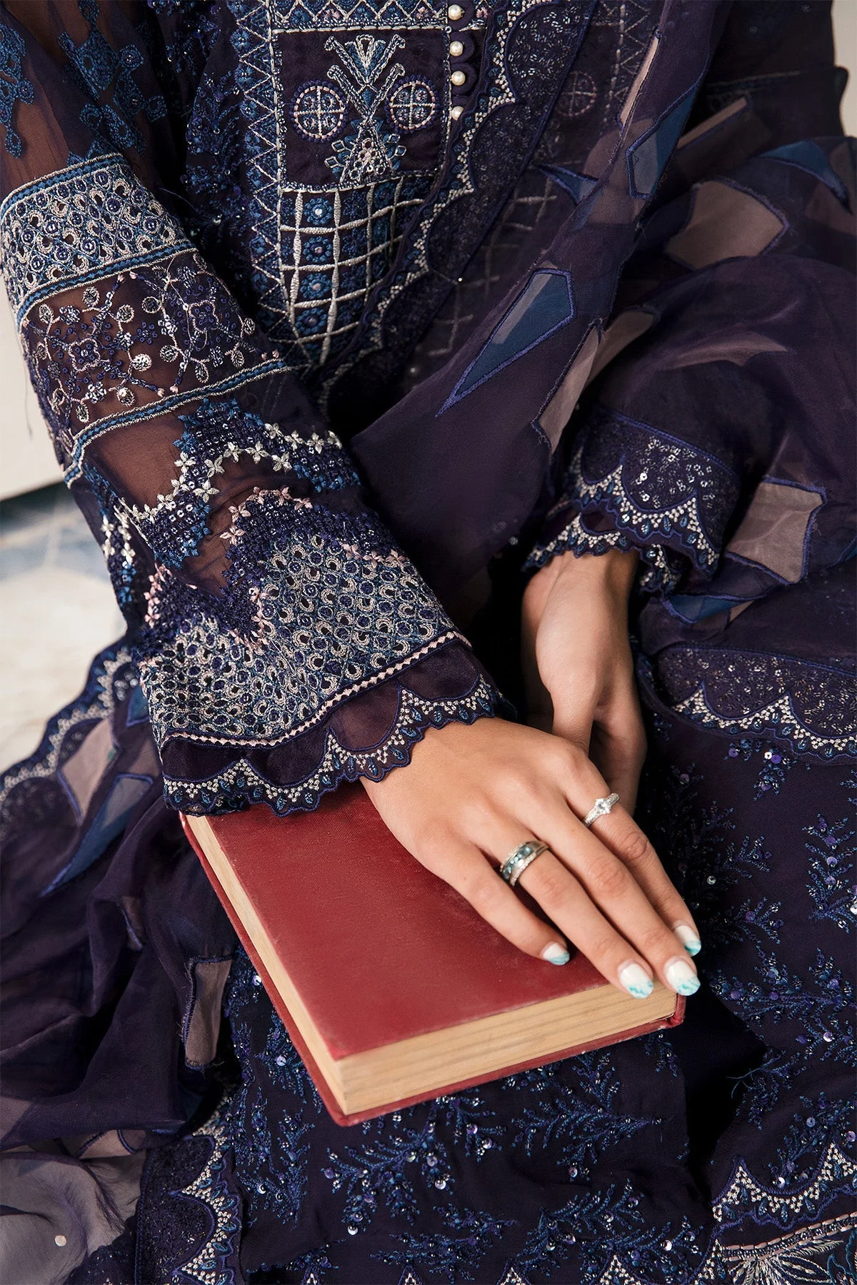 Nureh Elanora Embroidered & Embellished Luxury Chiffon Collection – NEL-15 - Image 6