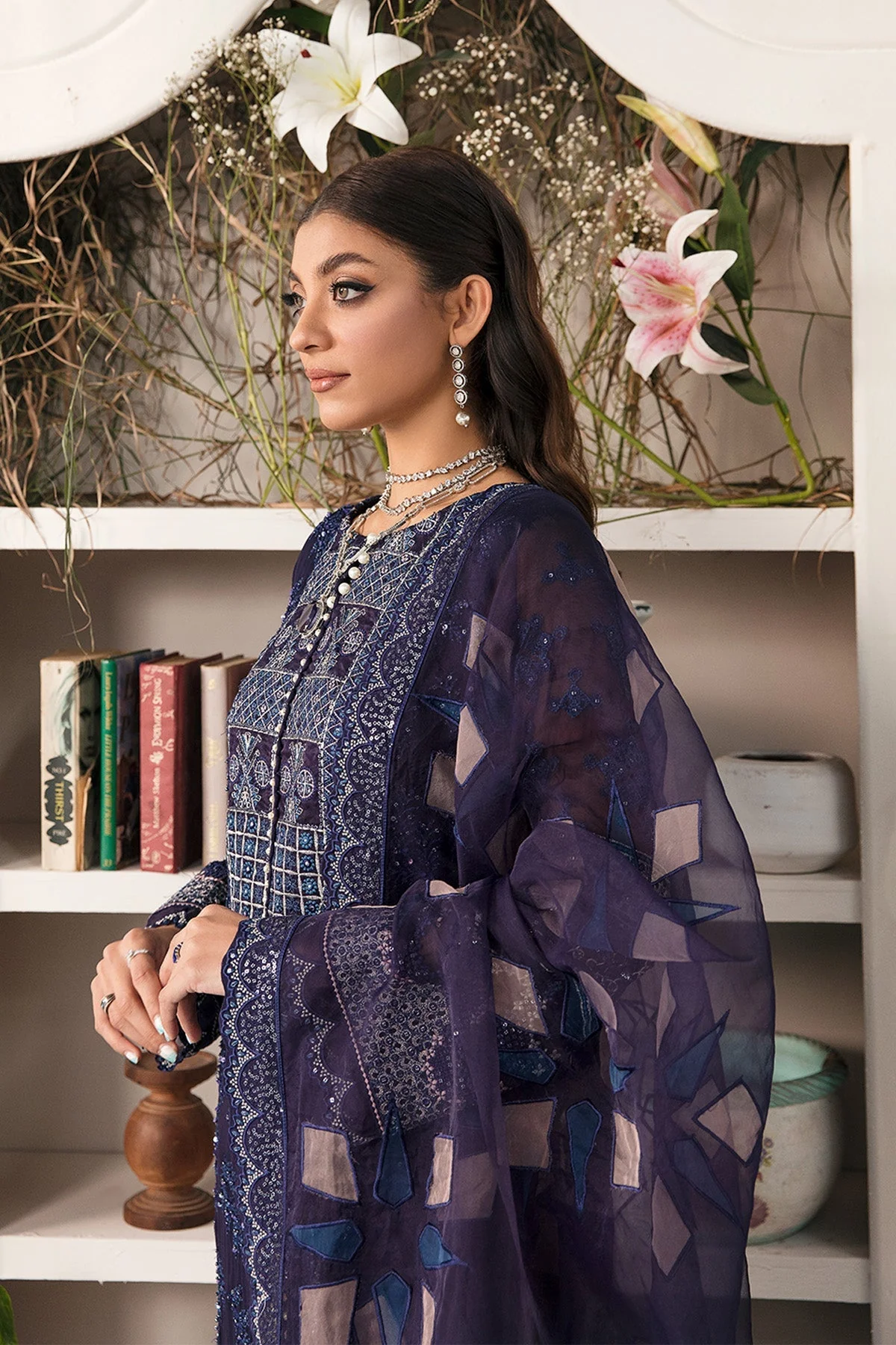 Nureh Elanora Embroidered & Embellished Luxury Chiffon Collection – NEL-15 - Image 7