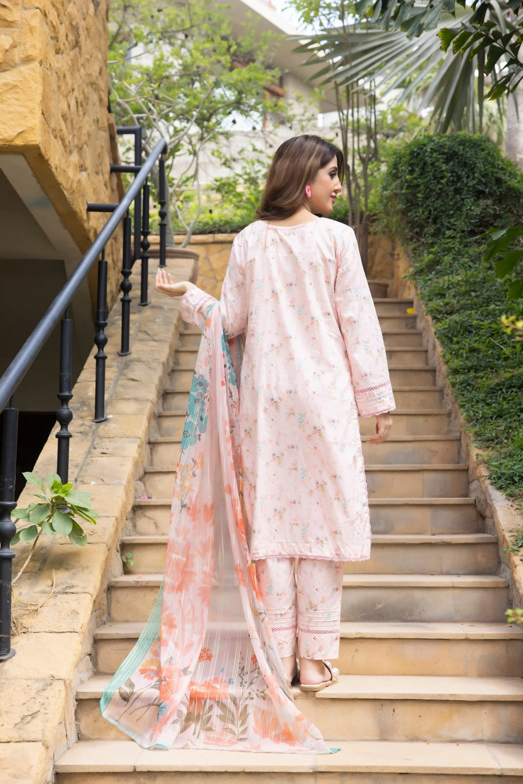 Orchid Printed Lawn Collection with Chiffon Zari Dupatta – OCZ-3 - Image 5