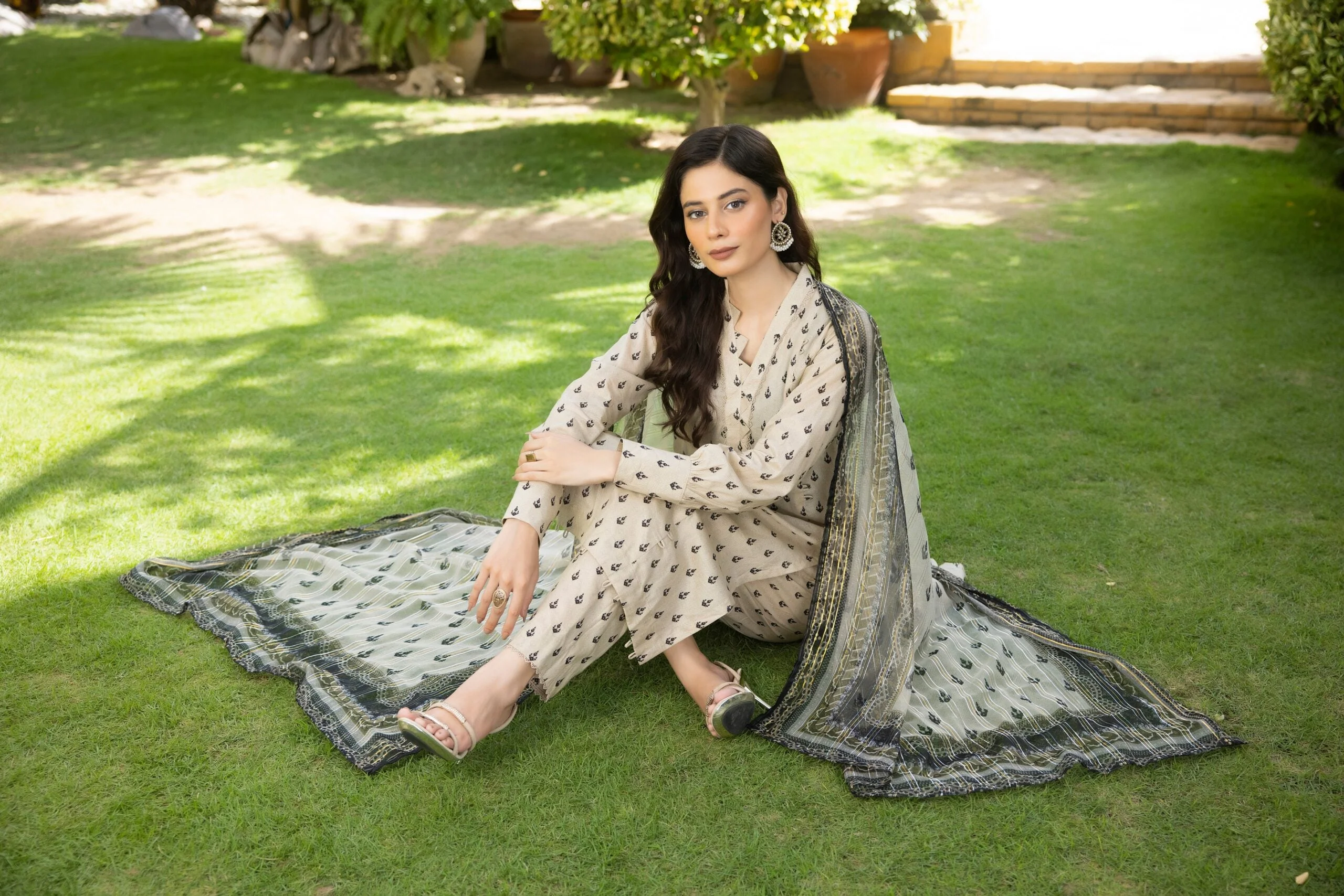 Orchid Printed Lawn Collection with Chiffon Zari Dupatta – OCZ-7 - Image 3