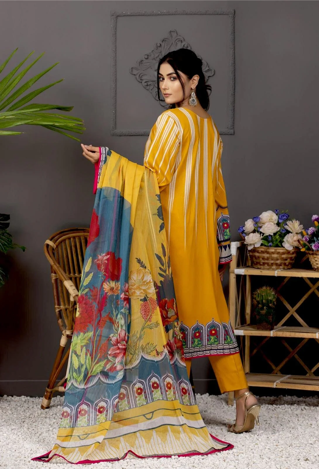 Orchid Printed Lawn Collection with Silk Dupatta Vol-5 – D09 - Image 3