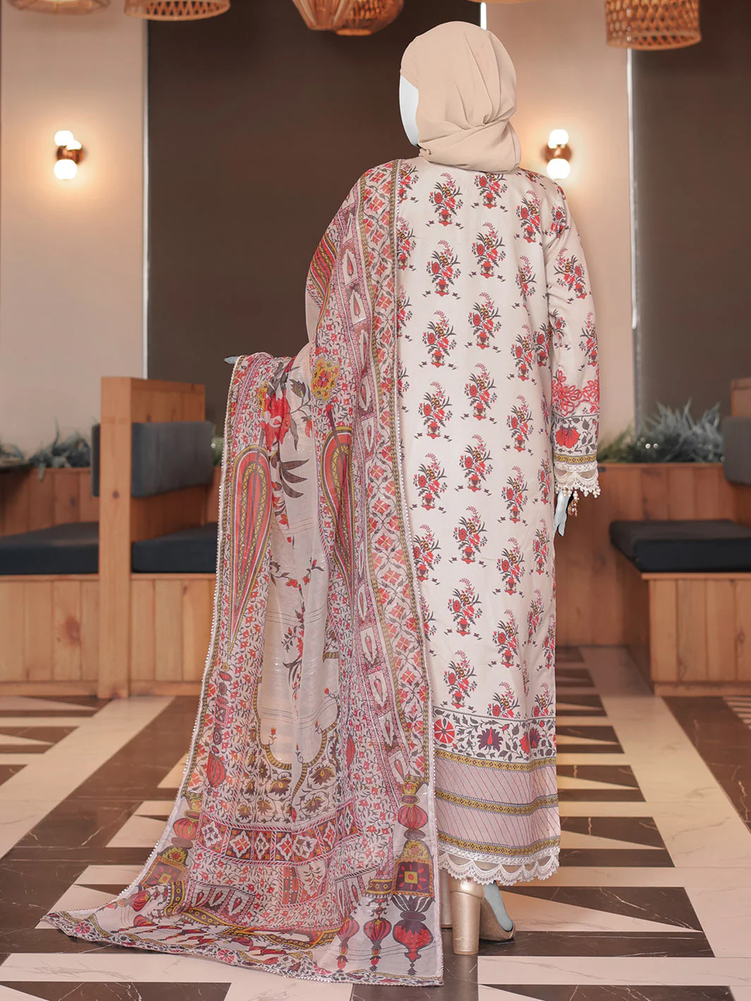 Panjnad by J. Essentials – White Embroidered | PJ-ESSU-24-0707 - Image 3