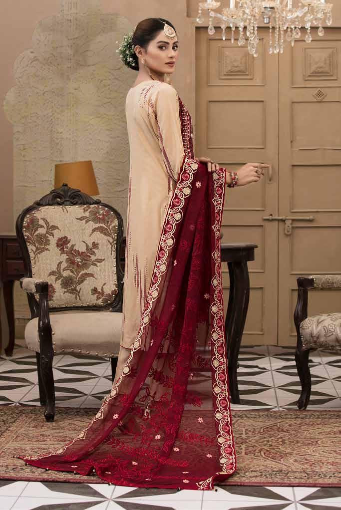 Poshak Lamha Luxury Lawn Collection 2022 – 52B - Image 3