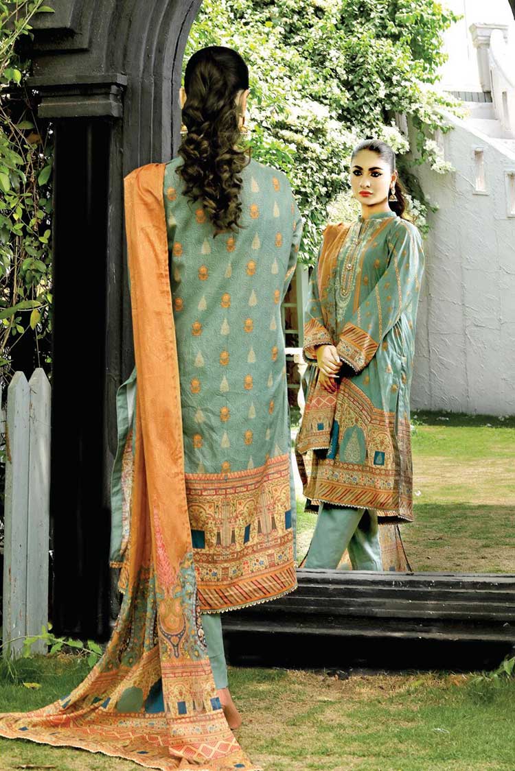 Qalamkar Aangan Prints Lawn Collection – AN 08 - Image 3