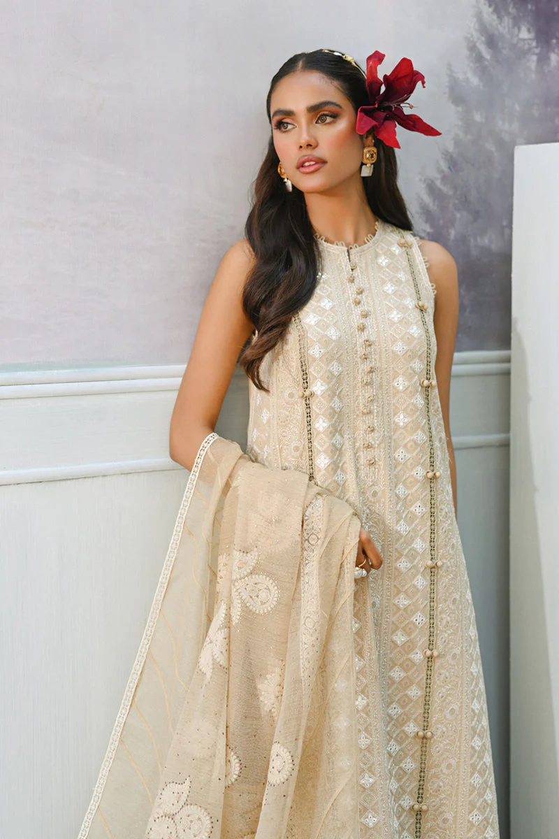 Qalamkar Chikankari Eid Edit Lawn Collection – CF-01 MIRA - Image 6