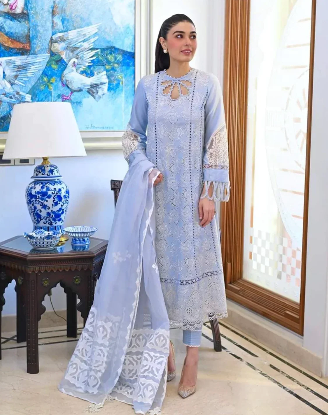 Qalamkar Chikankari Eid Edit Lawn Collection – CF-06 LILLY - Image 2