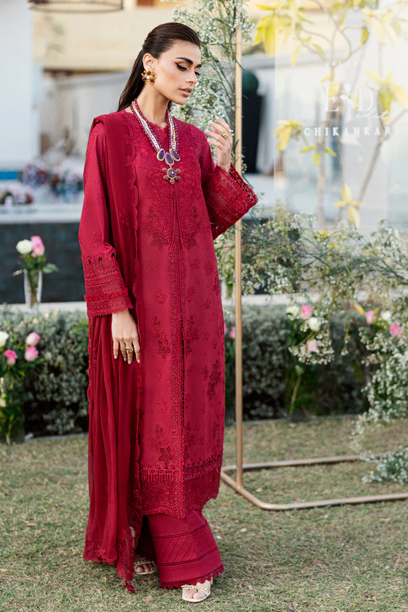 Qalamkar Chikankari Lawn Eid Edit – CS-02 LERA - Image 9