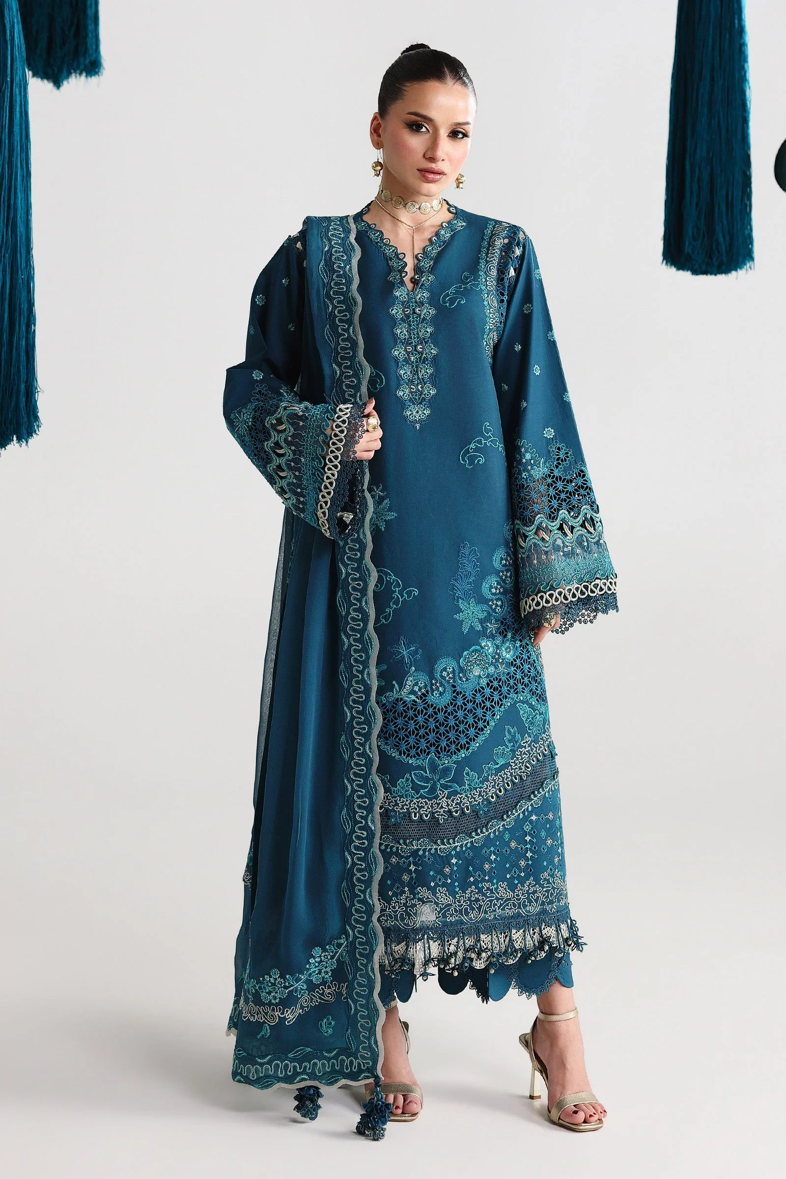 Qalamkar Festive Luxury Lawn – QFL-07 KAISA - Image 3