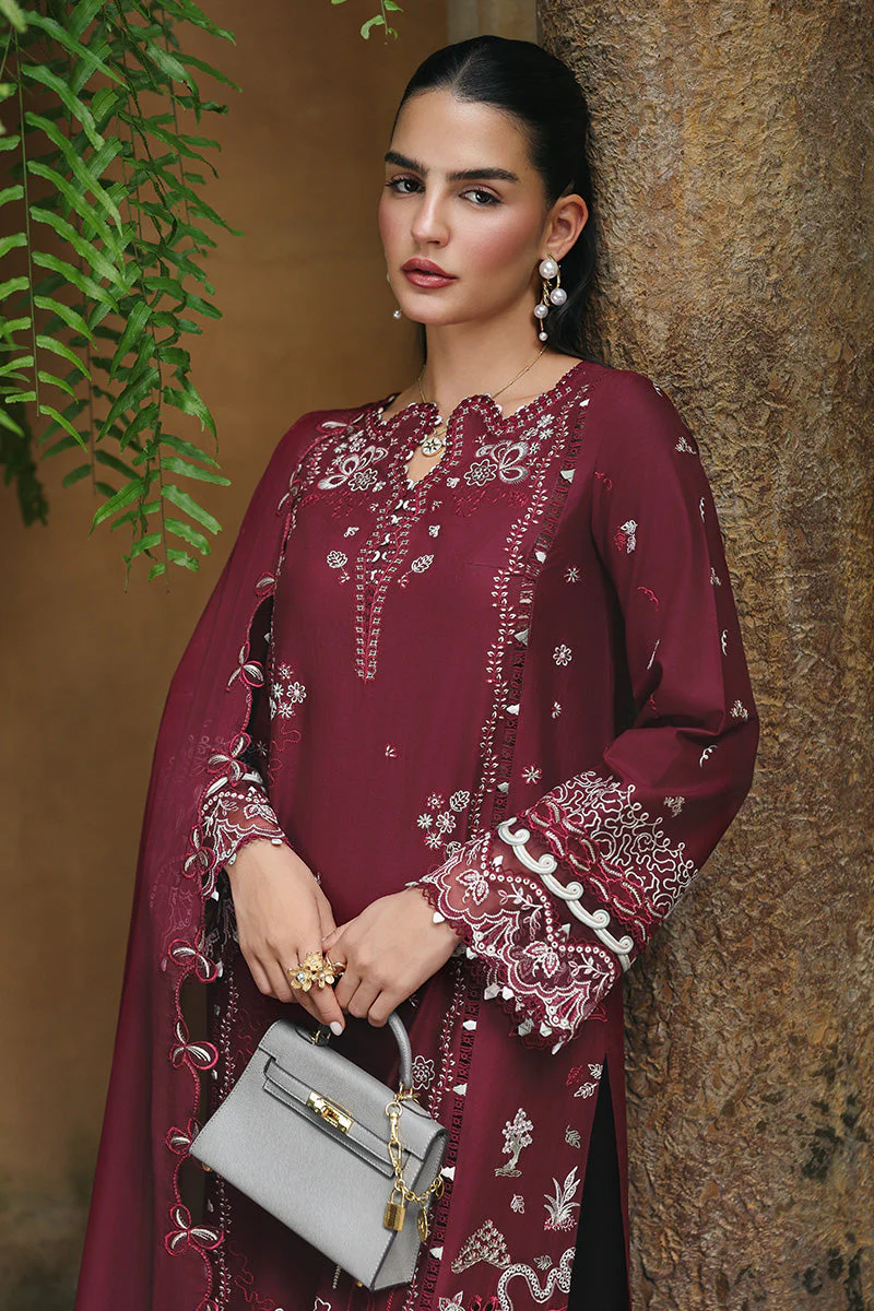 Qalamkar Qline Lawn – RP-12 GARNET - Image 5