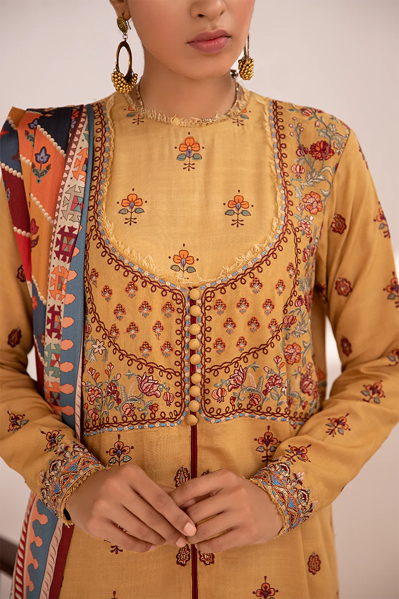 Qalamkar Qline Linen Collection 2020 – LE-02 - Image 3