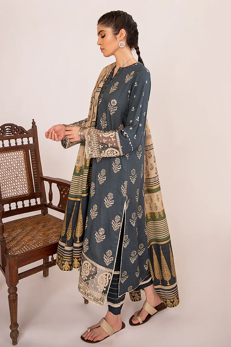 Qalamkar Qline Linen Collection 2020 – LE-11 - Image 2