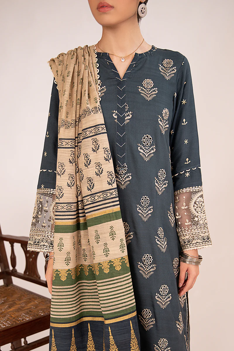 Qalamkar Qline Linen Collection 2020 – LE-11 - Image 3