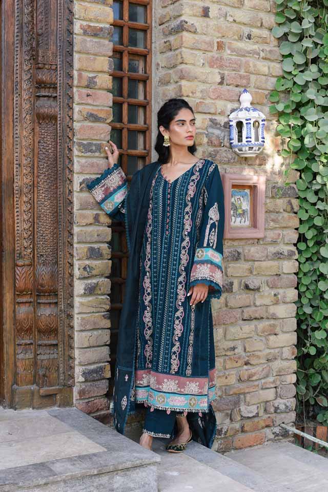 Qalamkar Qline Linen Collection – VL-02 ZARA - Image 2