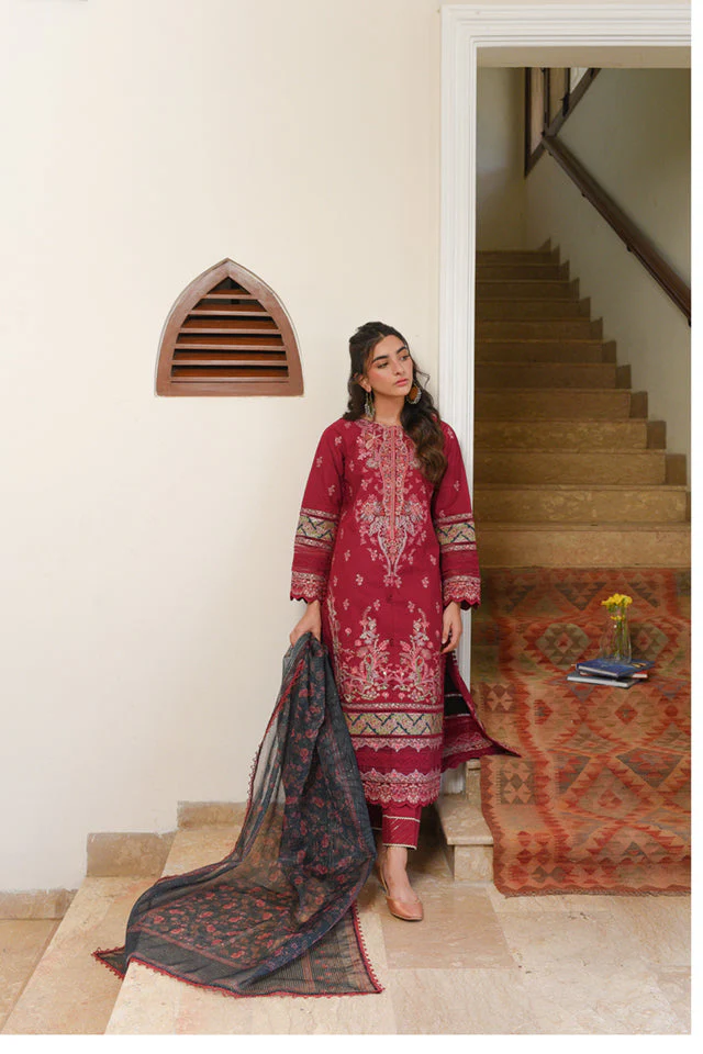 Qalamkar Qline Linen Collection 2022 – VL-04 SABEEKA - Image 3