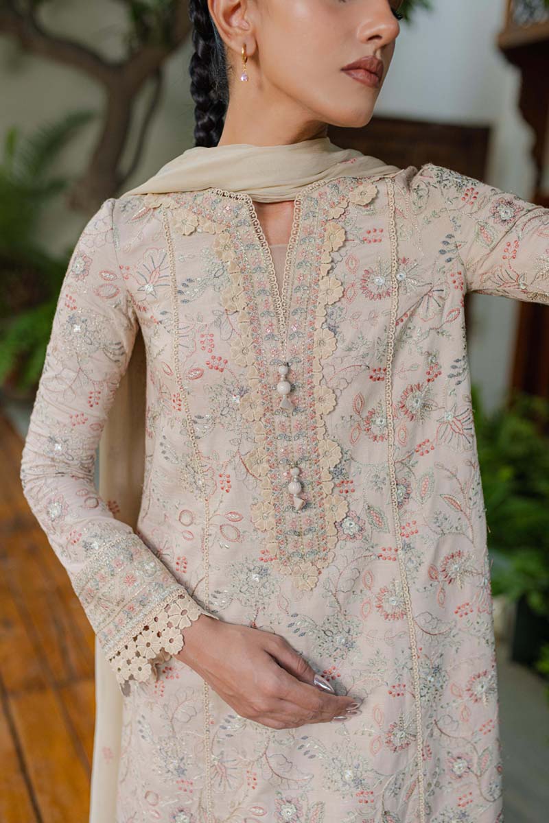 Qalamkar Qline Linen Collection 2023 – WL-04 CELESTE - Image 2