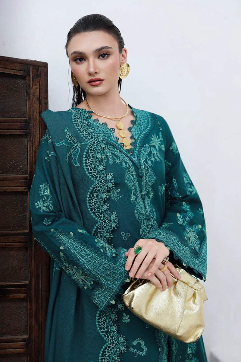 Qalamkar Qline Linen Fall – KL-11 MEADOW - Image 2
