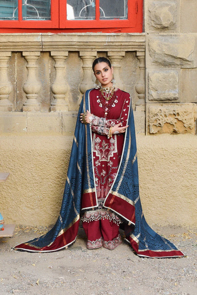 Qalamkar Sayonee Luxury Winter Collection (with Shawl) – K-03 KASHAF - Image 4