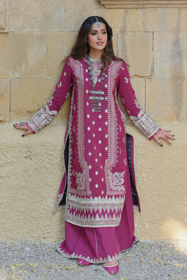 Qalamkar Sayonee Luxury Winter Collection (with Shawl) – K-04 SAMREEN - Image 4