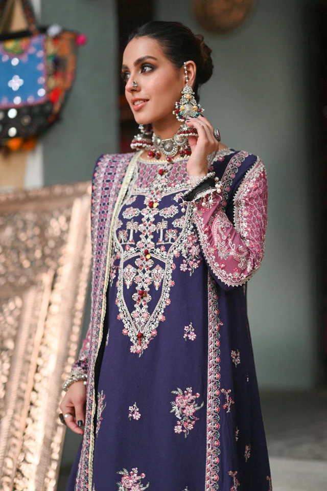 Qalamkar Sayonee Luxury Winter Collection (with Shawl) – K-08 JIYA - Image 2