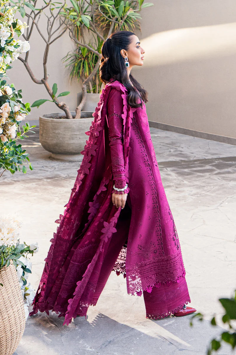 Qalamkar X Hania Aamir · Spring/Summer Luxury Lawn – FK-11 VIOLET - Image 5