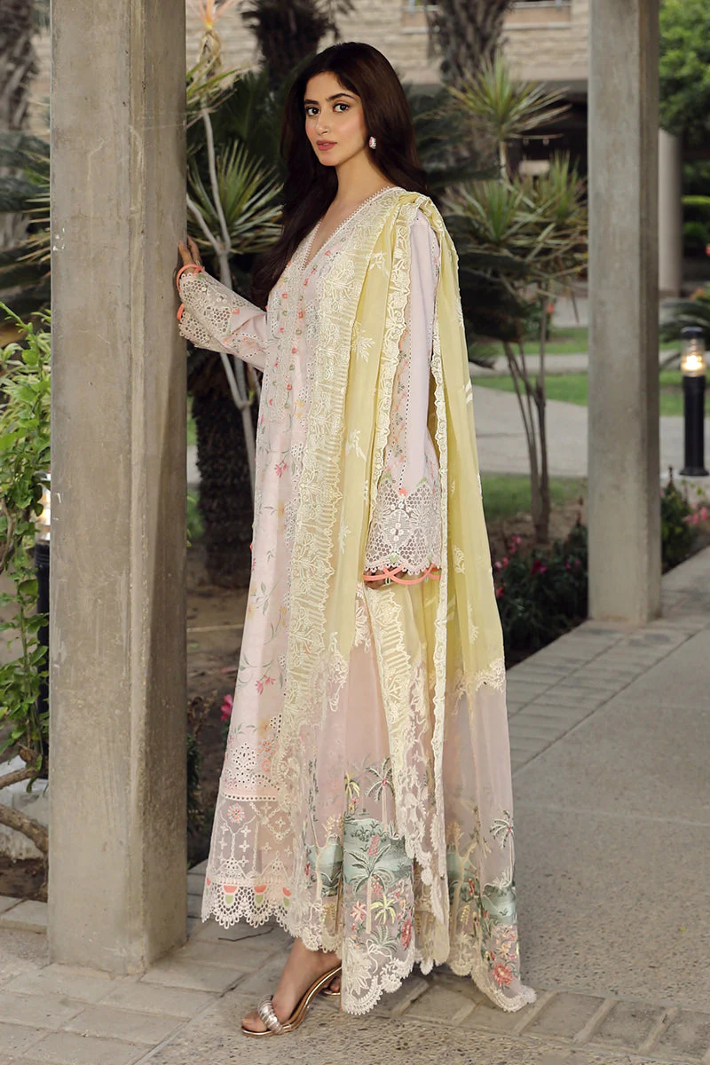 Qalamkar X Sajal Ali Luxury Festive Lawn – PS-03  IRSA - Image 3