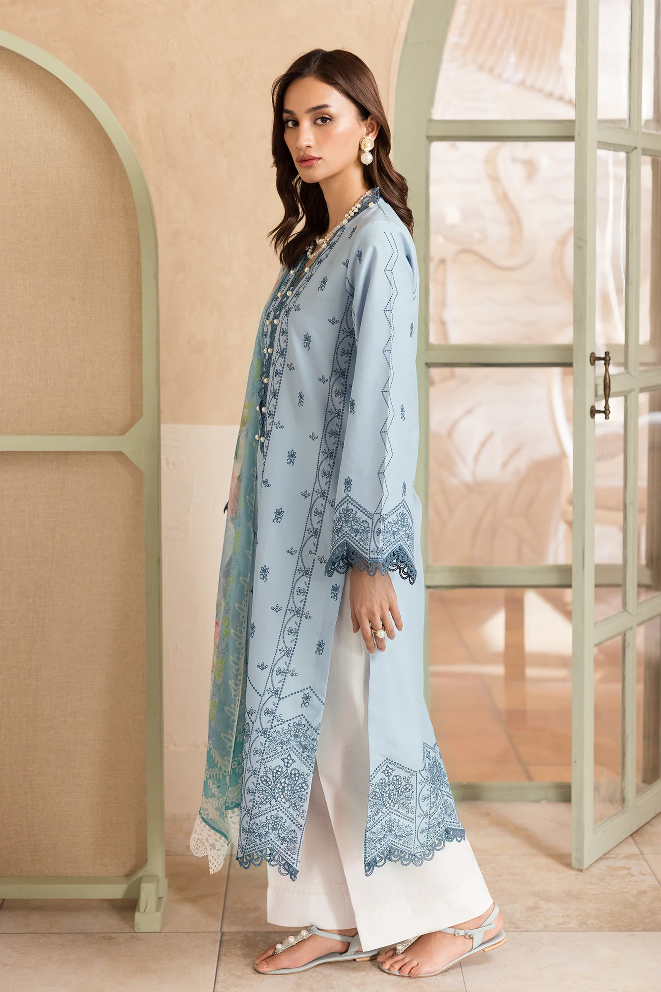 RajBari Nissa Chikankari Lawn – N-12 - Image 3