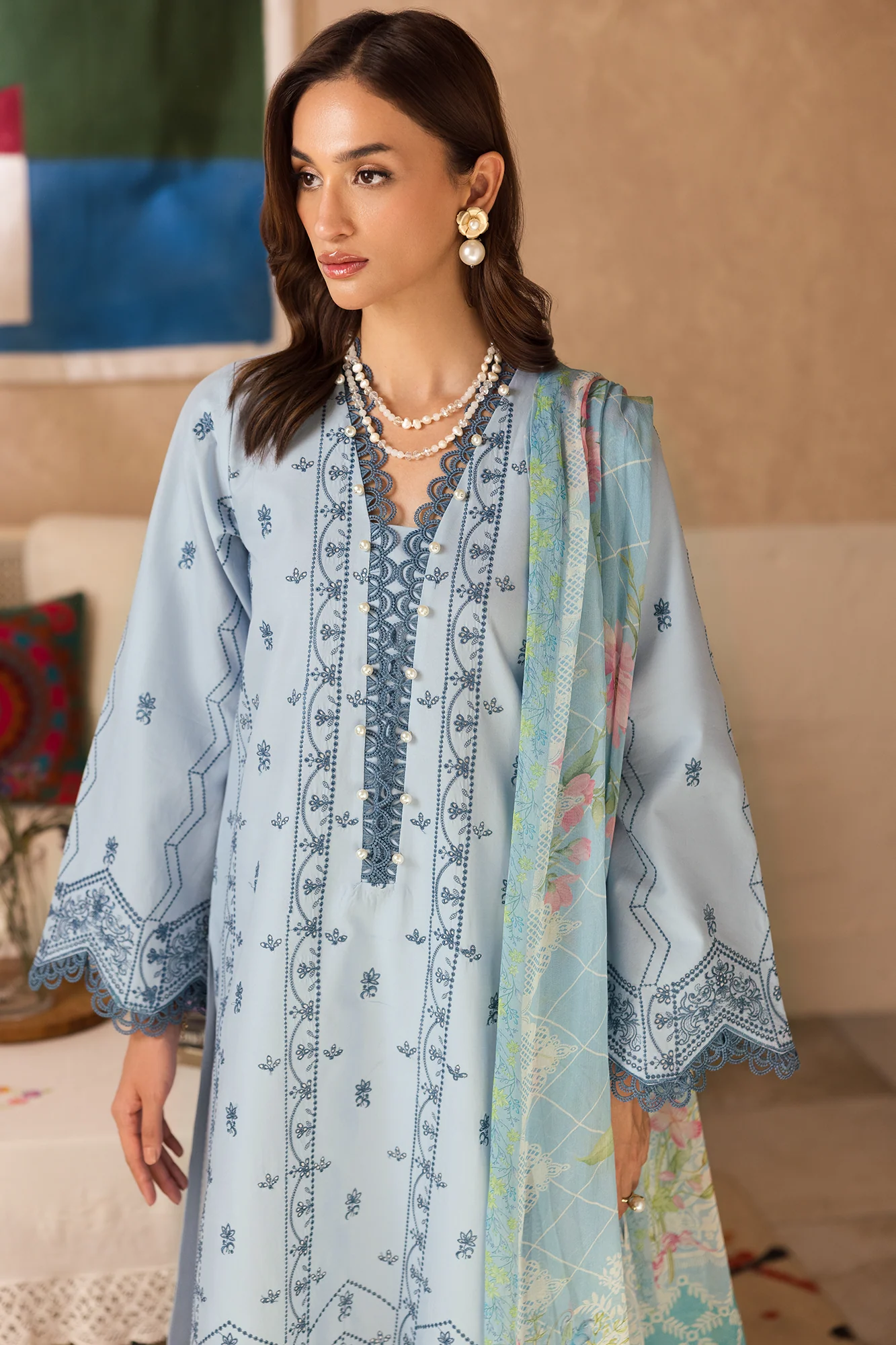 RajBari Nissa Chikankari Lawn – N-12 - Image 6