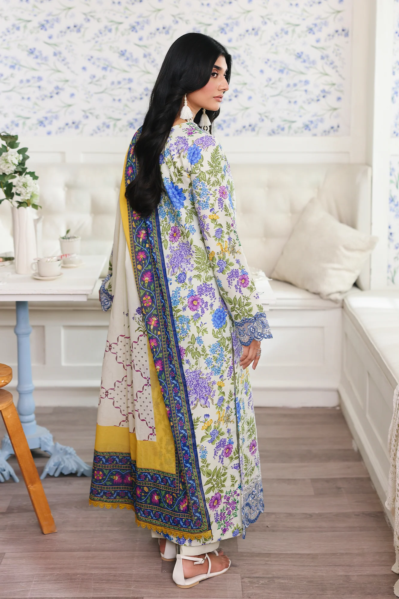 RajBari Nissa Floral Symphony Lawn – N-02 - Image 5