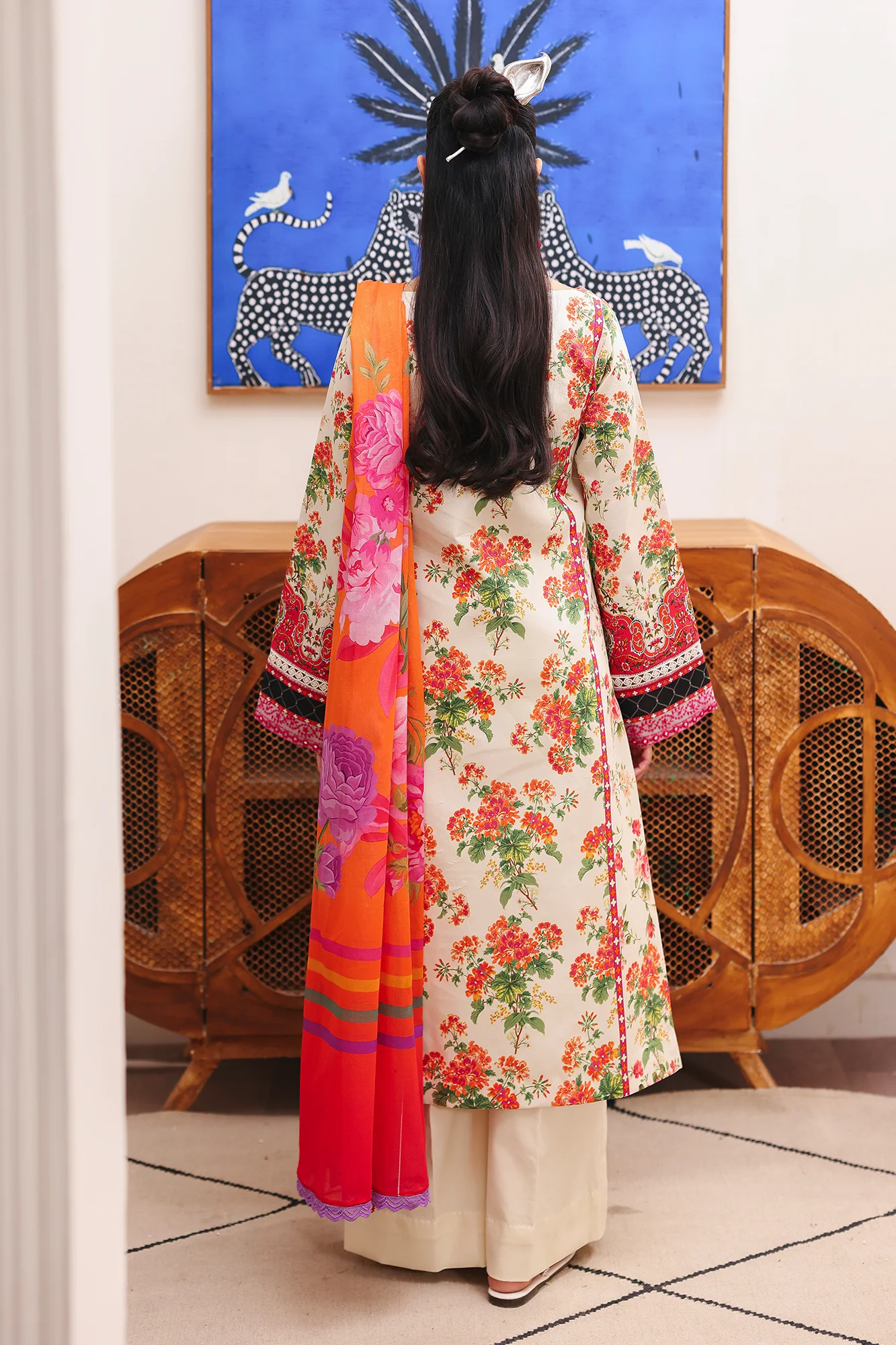 RajBari Nissa Floral Symphony Lawn – N-05 - Image 2