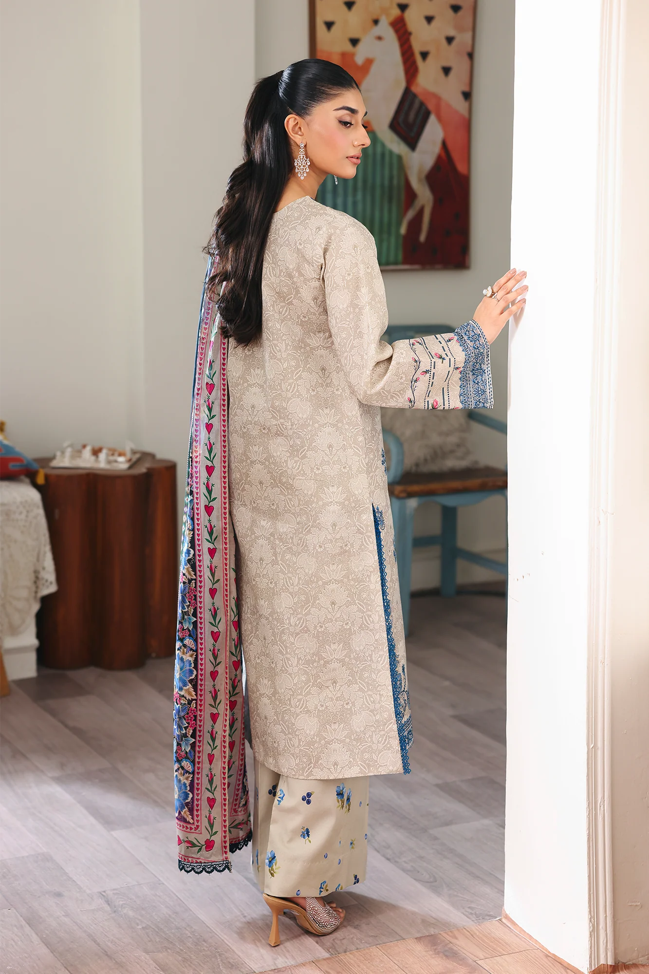 RajBari Nissa Floral Symphony Lawn – N-09 - Image 7
