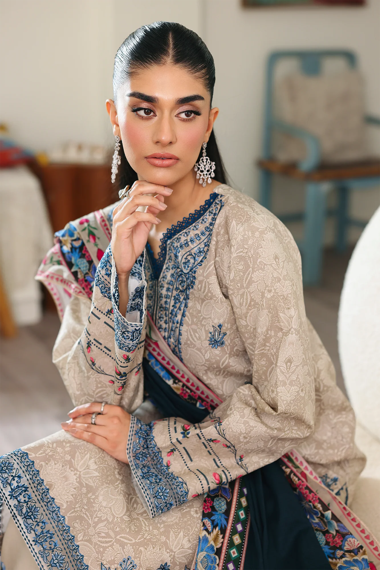 RajBari Nissa Floral Symphony Lawn – N-09 - Image 9