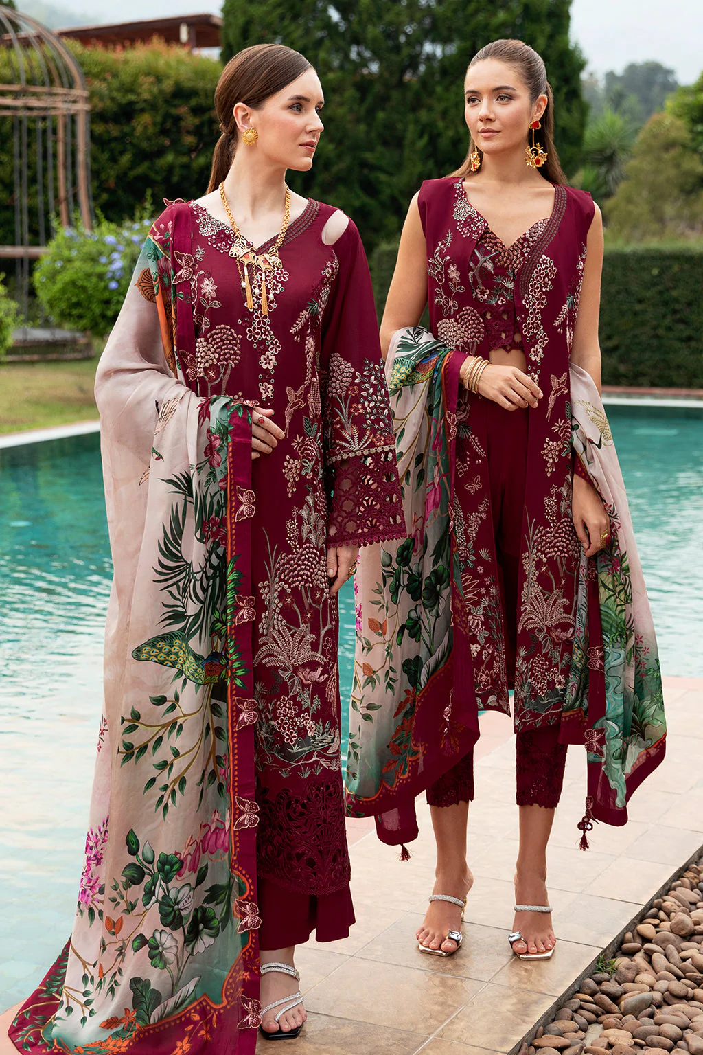 Ramsha Andaaz Luxury Lawn – Crimson glow-Z-802