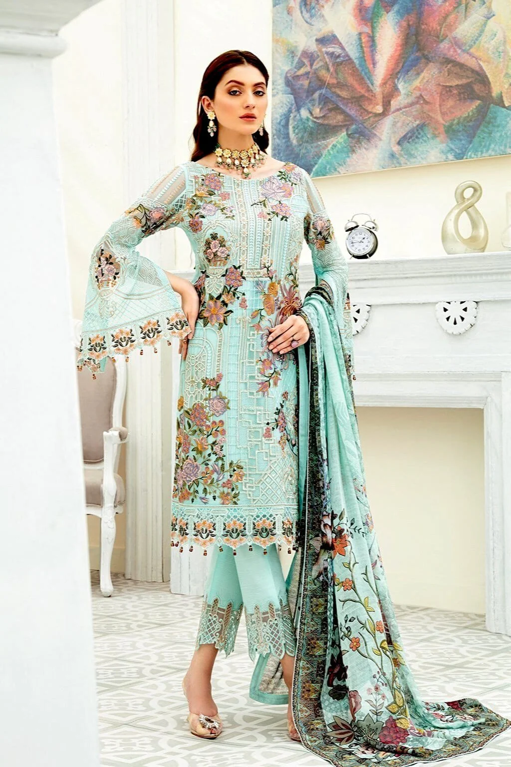 Ramsha Chevron Chiffon Collection – F-1908